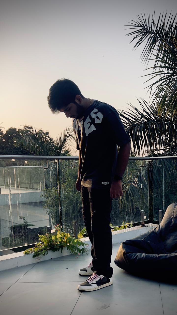 WASHED BLACK PATCHWORK TEE - [UNISEX]